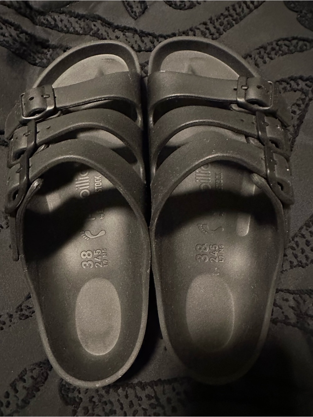Birkenstock Black EVA Triple-Strap Sandals